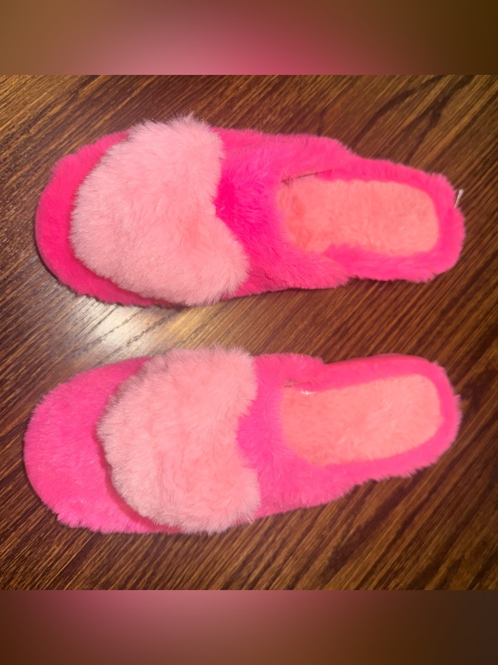 Fuzzy Pink Slide Slippers - Cozy Women's House Shoes